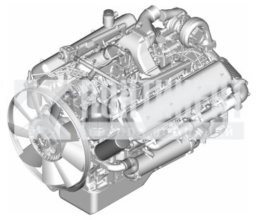 Фото: 65856.1000186 Двигатель ЯМЗ-65856 без коробки передач и сцепления основной комплектации
